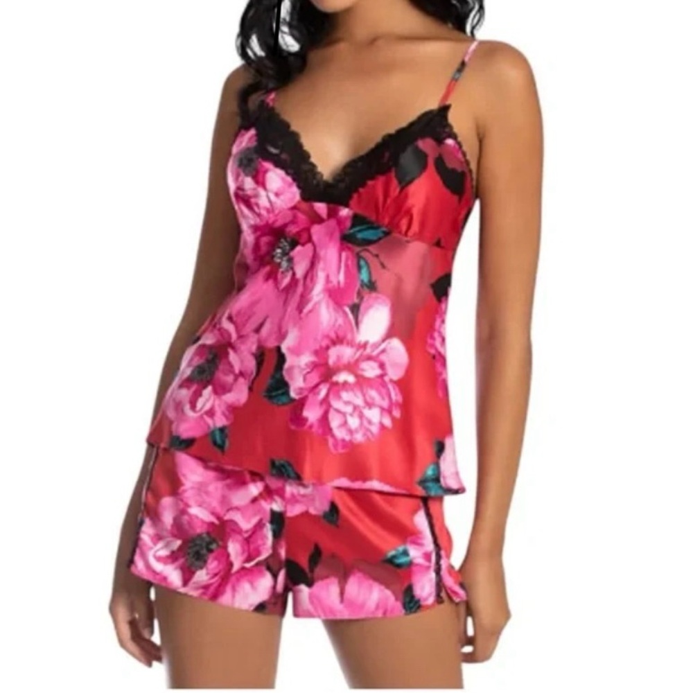 NWT Linea Donatella Pink and Red Floral Pajama Cami